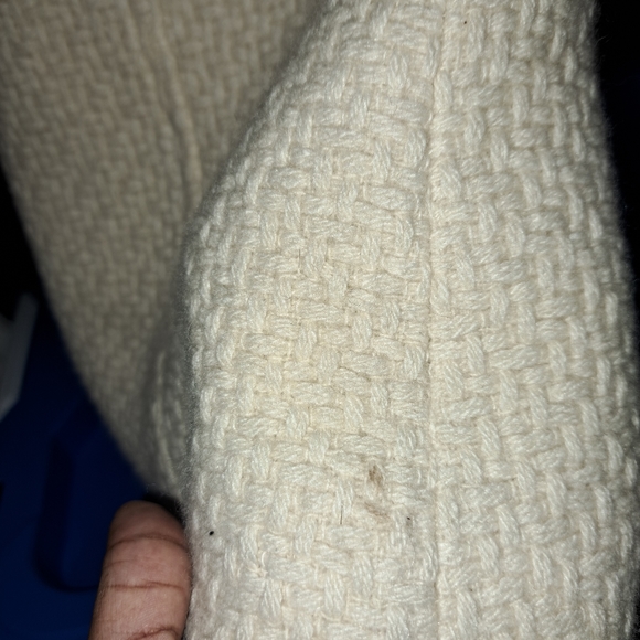 Nicole Miller Cream Winter Fur trim Knit Coat - Picture 16 of 16